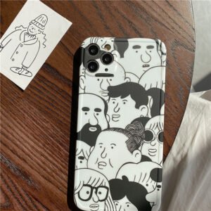 Sketch black and white illustration mobile phone case