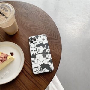 Sketch black and white illustration mobile phone case