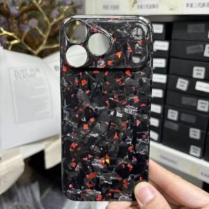 Suitable For 17 Pro Max Carbon Fiber Phone Case With Precision Holes, Business-Style Forged Texture Protective Cover