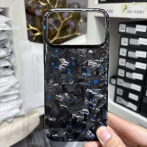 Suitable For 17 Pro Max Carbon Fiber Phone Case With Precision Holes, Business-Style Forged Texture Protective Cover