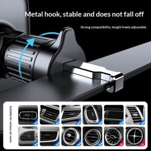 Car Air Vent Spiral Inverted Hook Multi-function Navigation Bracket For In-car Use