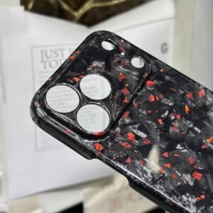 Suitable For 17 Pro Max Carbon Fiber Phone Case With Precision Holes, Business-Style Forged Texture Protective Cover