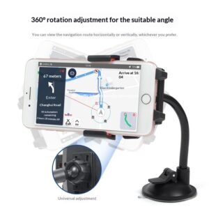 Windshield Hose Style Car Phone Holder Suction Cup Mount Center Console Phone Bracketwholesale
