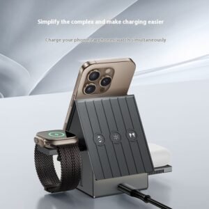 Three-in-one Wireless Charger Desktop Base Magnetic Bracket Suitable For Mobile Phone Watch Headset Fast Charging