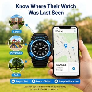 Kids Anti-Lost Watch Find My Android Find Hub Bluetooth Tracker Quartz Watch IP68 Waterproof No Subscription