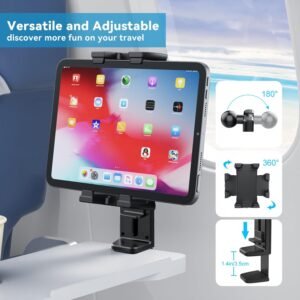 Rotatable Multi-functional Clip Phone & Tablet Holder, Lazy Stand For Live Streaming & Video Watching On Airplane, High-speed Rail And Desktop