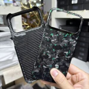 Suitable For 17 Pro Max Carbon Fiber Phone Case With Precision Holes, Business-Style Forged Texture Protective Cover