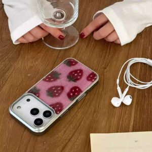 Strawberry themed Protective Case 16 Pro Max Protective Cover