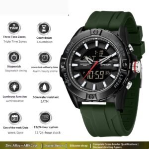 Trendy, Minimalist, Multi-functional Three-time-zone Calendar Watch