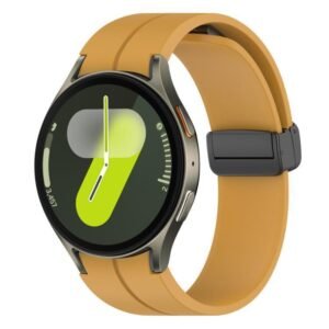 Folding Magnetic Black-clasp Silicone Watch Strap