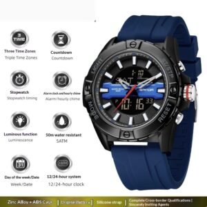 Trendy, Minimalist, Multi-functional Three-time-zone Calendar Watch