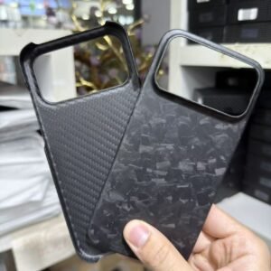 Suitable For 17 Pro Max Carbon Fiber Phone Case With Precision Holes, Business-Style Forged Texture Protective Cover