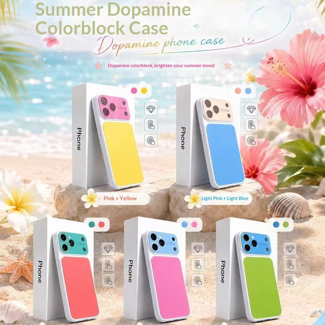 iPhone Color block Phone Case With A Large Window