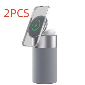 3 In 1 Multi-Function IPhone And AirPods Wireless Charger Portable Bluetooth Speaker With Touch Lamp For Home And Office