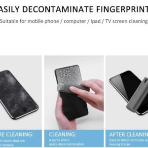 2 In 1 Phone Computer Screen Cleaner Kit For Screen Dust Removal Microfiber Cloth Set