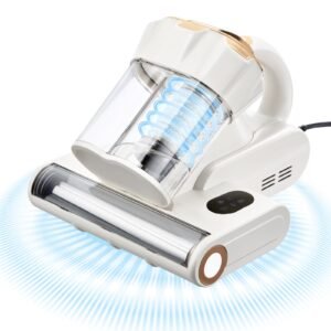 Mattress Vacuum Cleaner, 550W Bed Vacuum Cleaner With 18Kpa Powerful Suction And Dual Dust Bin, HEPA Filter & Heating, Ultrasound Tech & Cleaning Lights, Handheld For Bed, Sofa, Corded, White